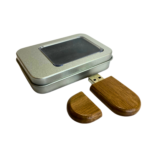 Pendrive bambú con tapa saliente