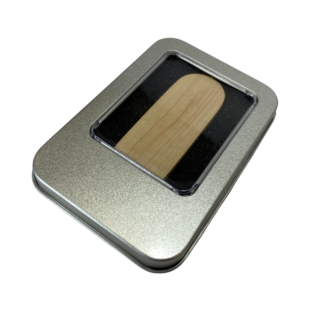 Pendrive bambú giratorio con personalizado