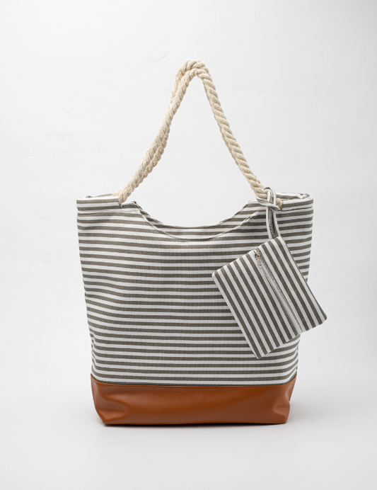 Bolso Salerno con rayas grises. Logo personalizado regalo empresarial.