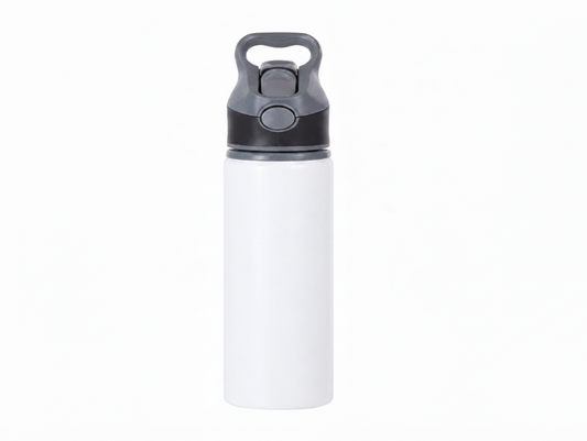 Caramañola escolar de color blanca. Logo personalizado, regalo empresarial.