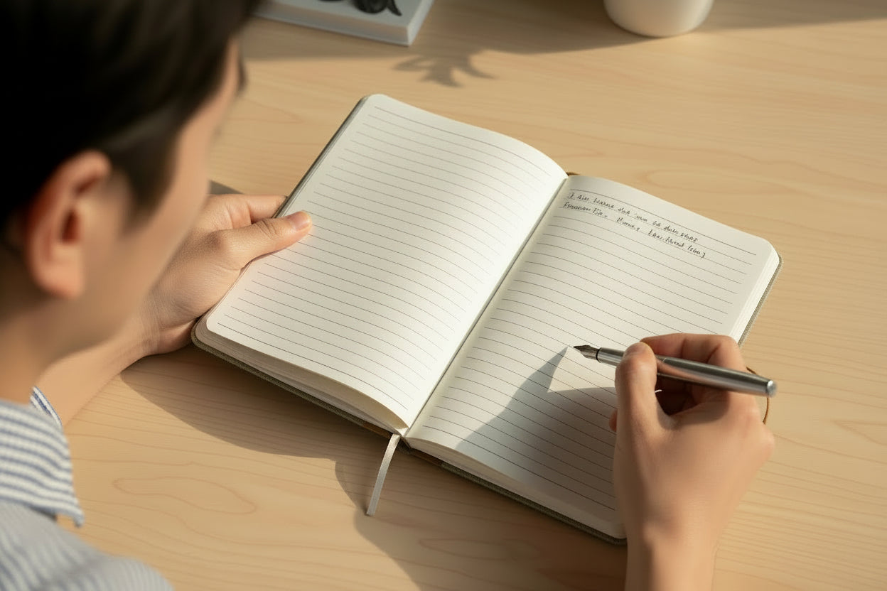 Cuaderno Montreal, material ecológico con renglones. Logo personalizado, regalo empresarial.