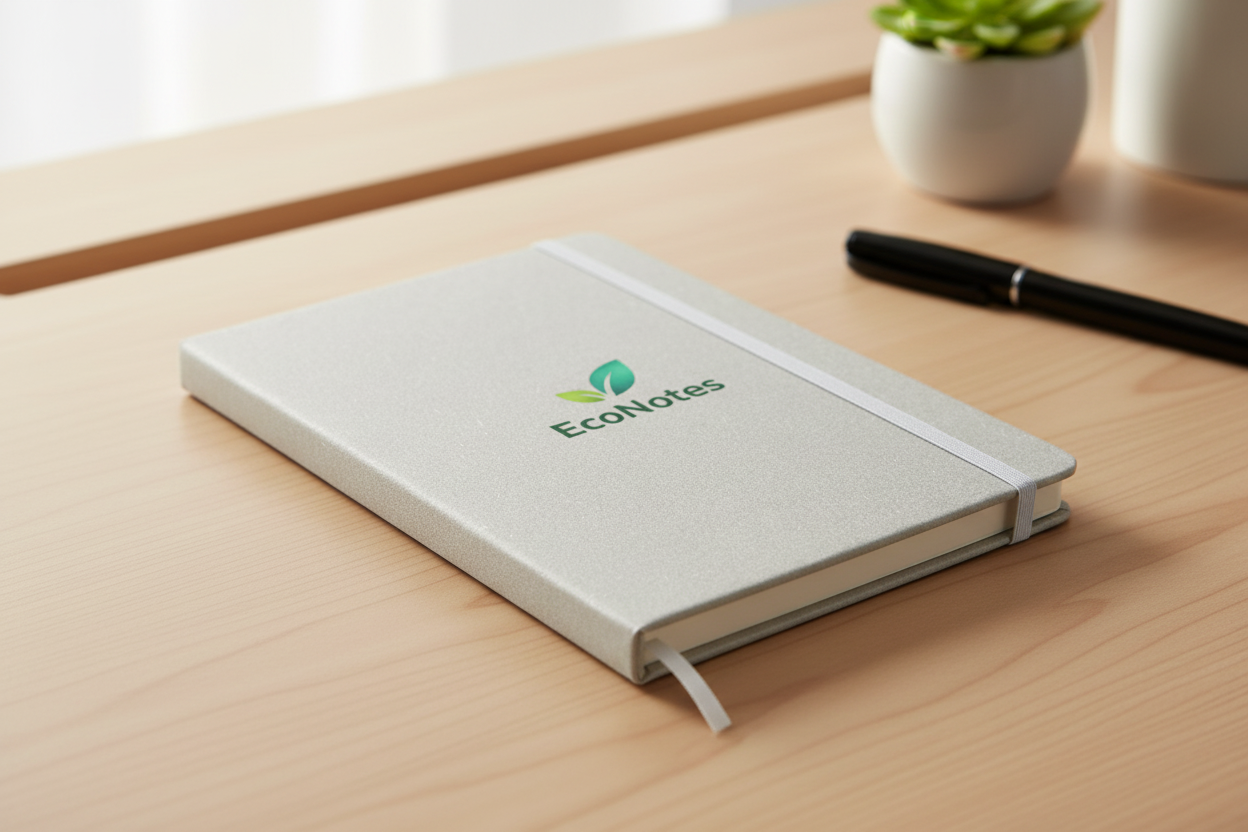 Cuaderno Niza con logo personalizado impresión UV. Regalo corporativo.