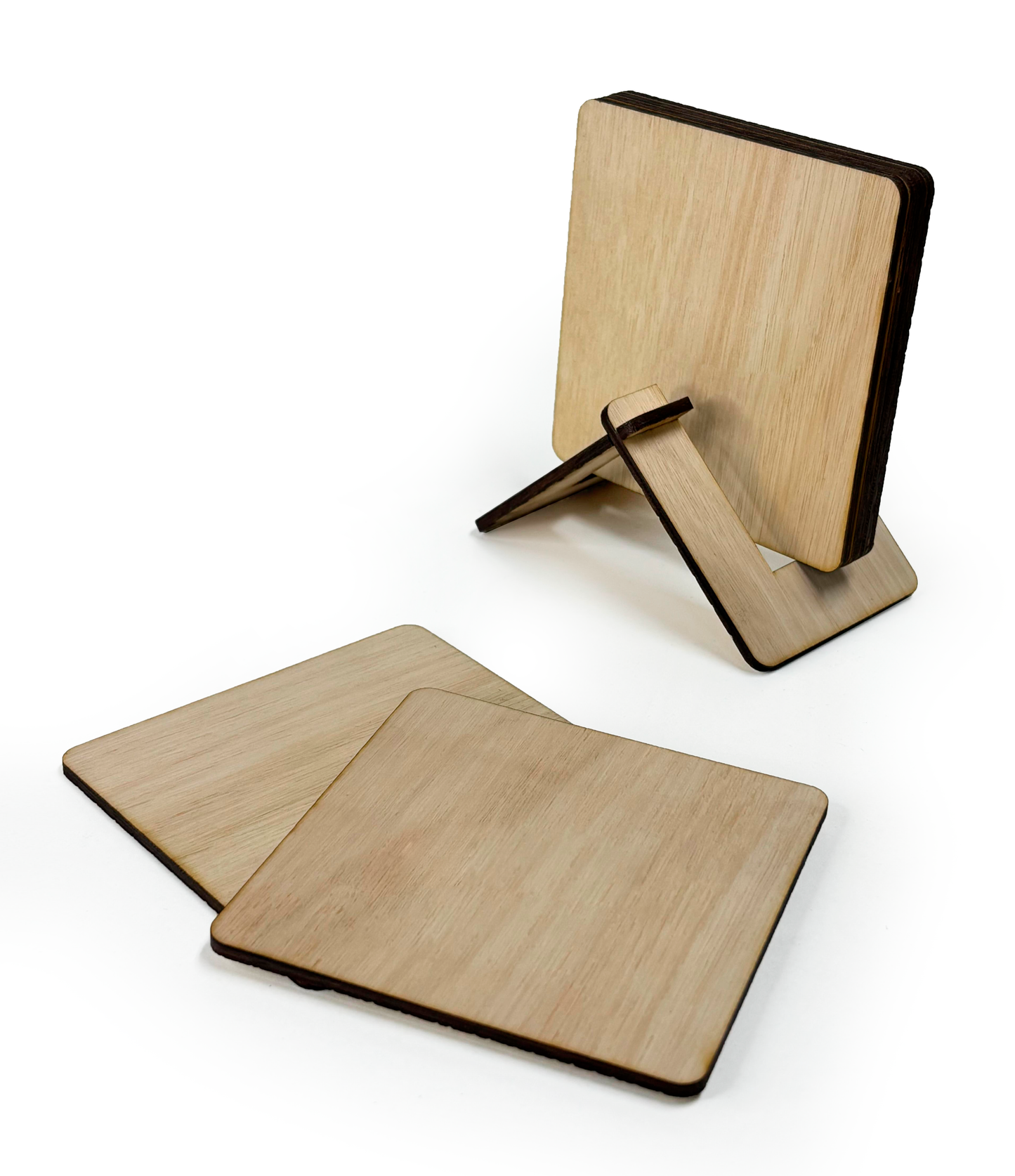 Juego de Posavasos en Madera Enchapada