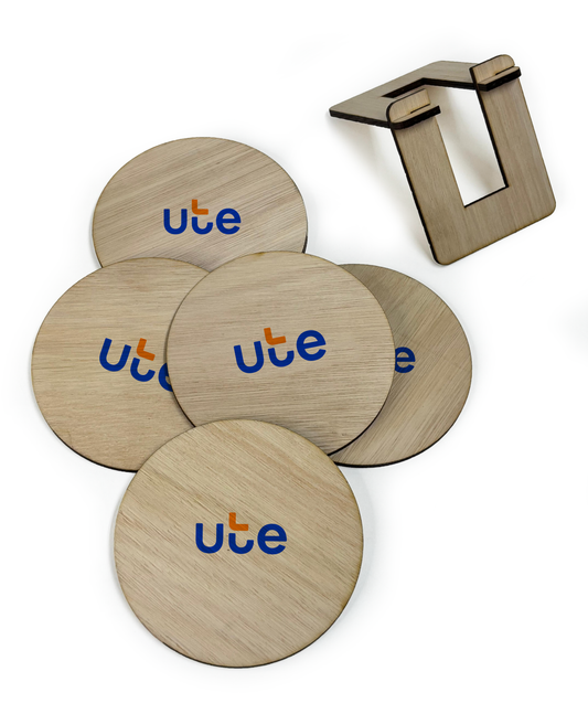 Juego de Posavasos en Madera Enchapada
