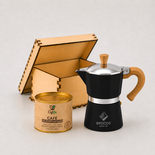 Kit Coffee Break. Tetera color negra. Logo personalizado, regalo empresarial.