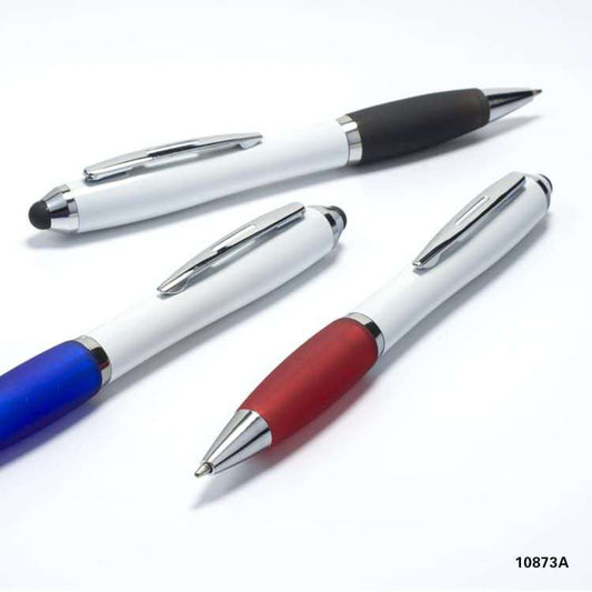 Lapicera Nerina promocional de plástico. Logo impreso a color. Puntero touch. Logo personalizado, regalo empresarial.