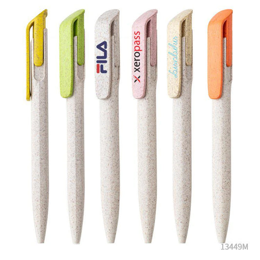 Lapicera Oriz ecológica. Plástico a base de trigo. Logo impreso uv full color personalizado. Regalo corporativo.