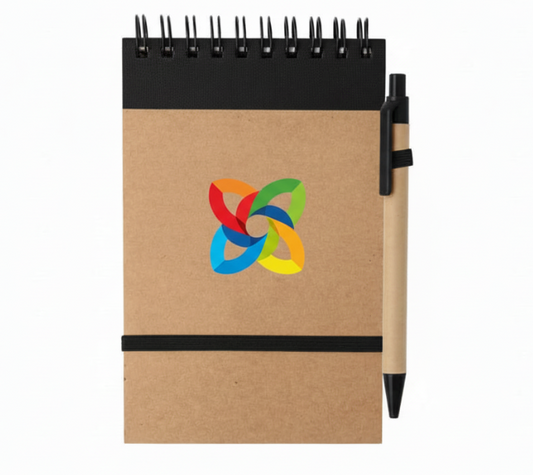 Libreta Capri con logo personalizado impreso en UV full color. Regalo empresarial.