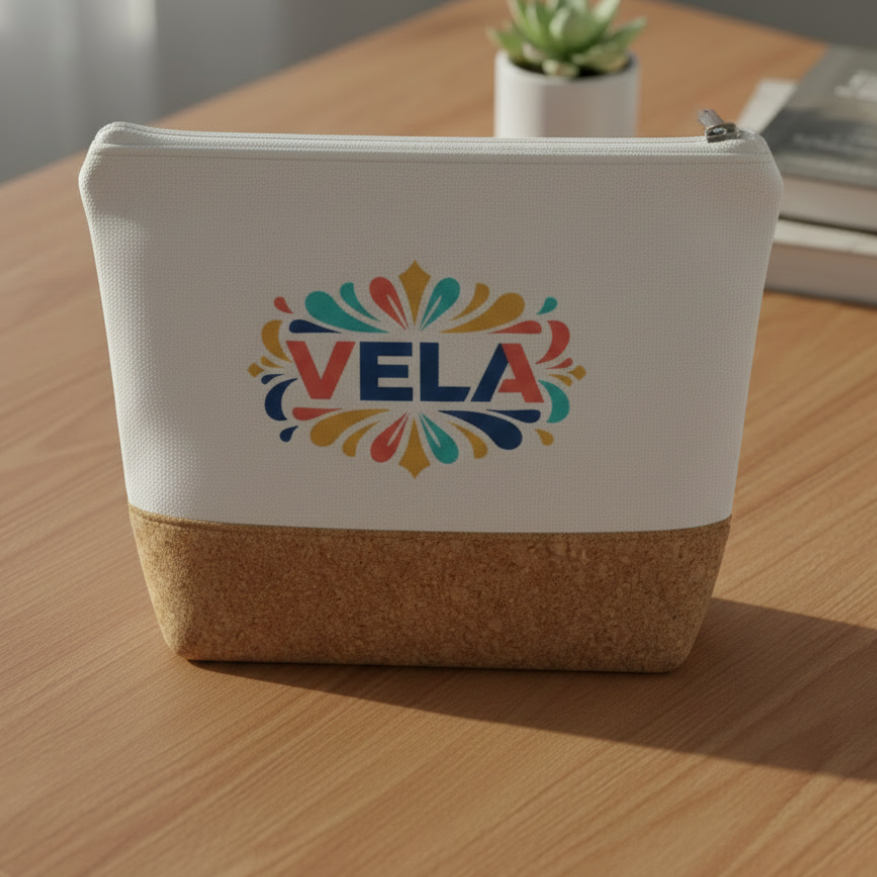 imagen de Neceser Canelo. Con logo personalizado a color, regalo empresarial.
