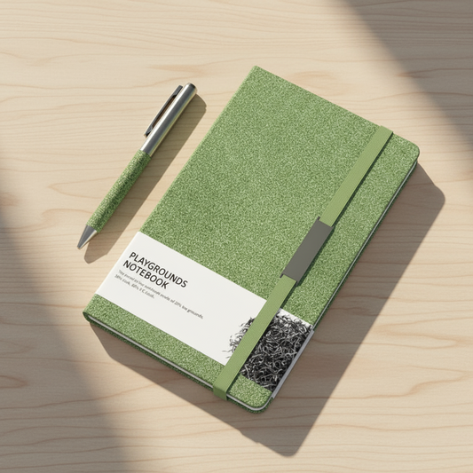 Set Kioto de color verde con materiales ecológicos. Logo personalizado, regalo empresarial.