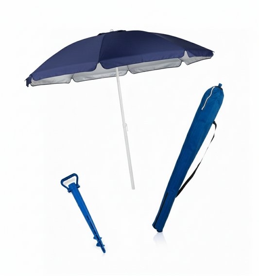 Sombrilla Nébula de color azul. Logo personalizado, regalo empresarial.
