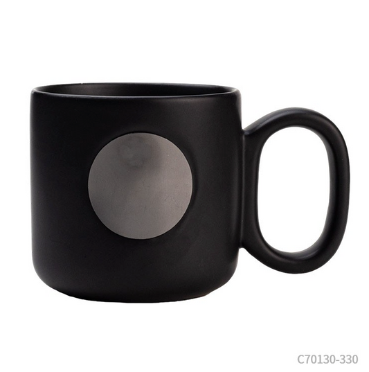 Taza Mara color negra. Logo personalizado, regalo empresarial.