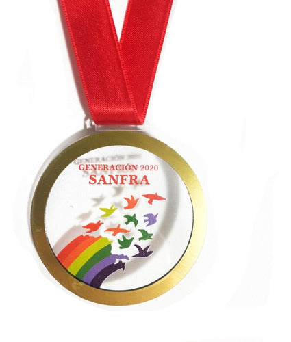 Medallas en acrílico con borde metalizado