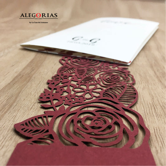 Tarjeta de Invitación - Estilo Díptico con cinta