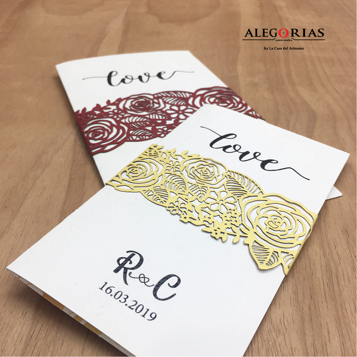 Tarjeta de Invitación - Estilo Díptico con cinta