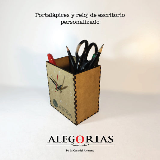 Reloj porta-lapices eco