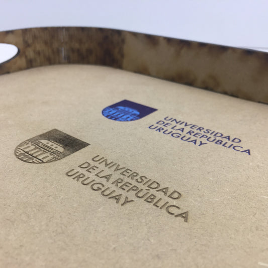 Bandeja en mdf con impresión de logo