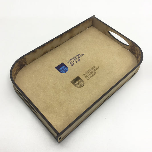 Bandeja en mdf con impresión de logo