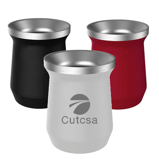 Mates de diseño sobrio. Para regalos empresariales pueden personalizarse con un logo utilizando grabado láser