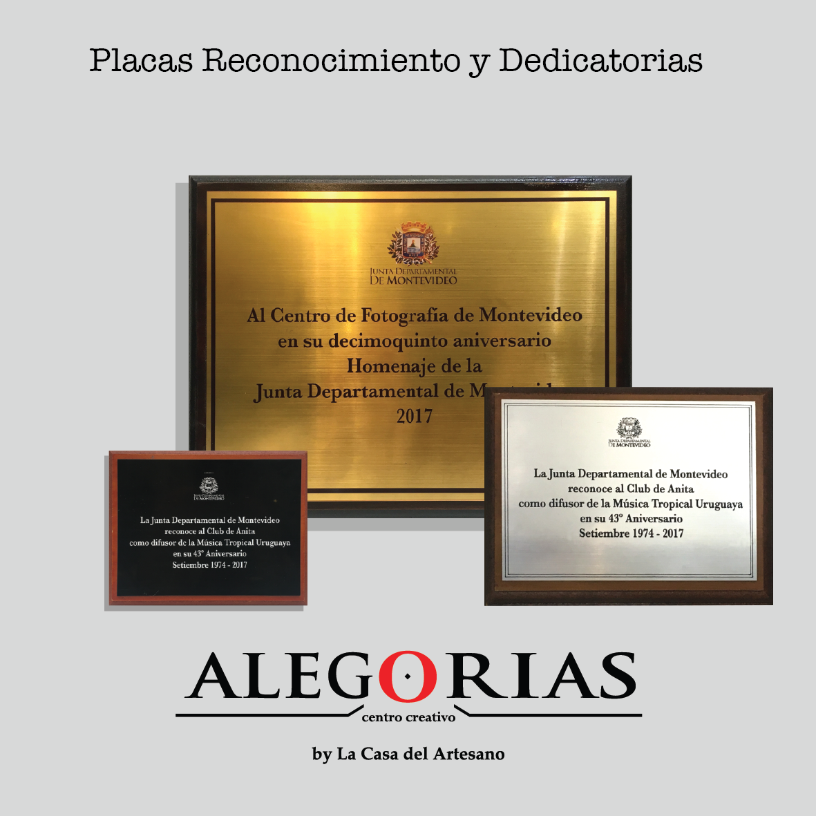 Placas Conmemorativas - Placas Homenaje - Placas Trofeos