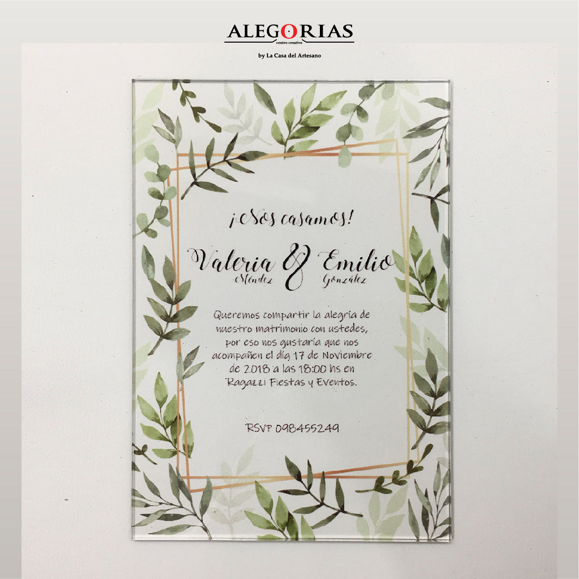 Tarjeta de Invitación - Invitación de Acrílico