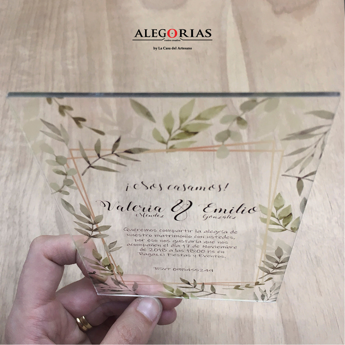 Tarjeta de Invitación - Invitación de Acrílico