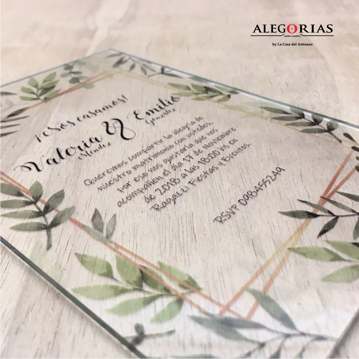 Tarjeta de Invitación - Invitación de Acrílico