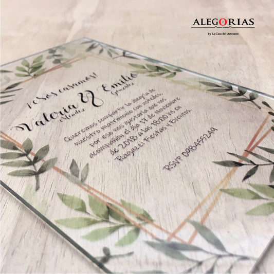 Tarjeta de Invitación - Invitación de Acrílico