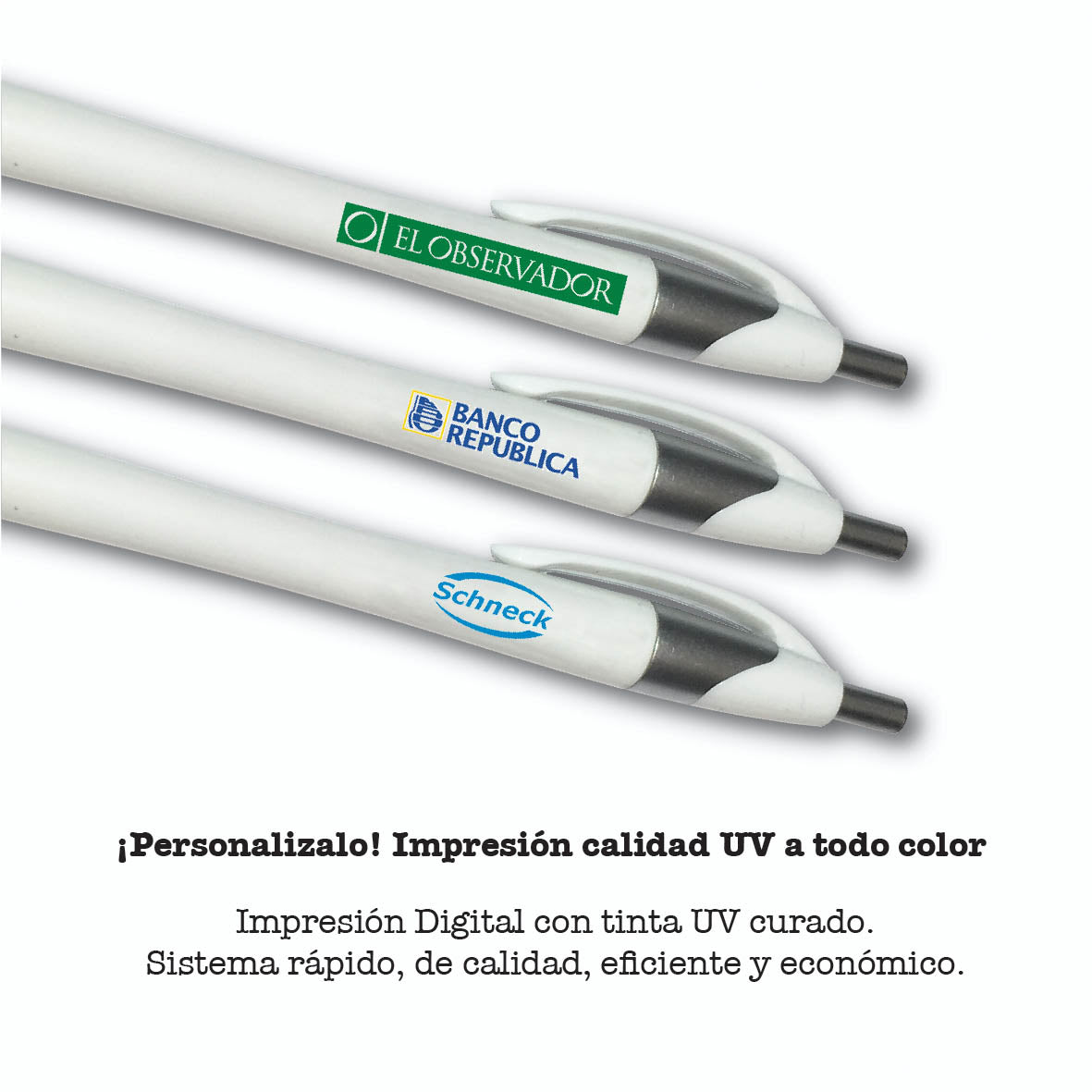 Lapicera personalizada, con logo personalizado impreso en uv a color. Regalo corporativo.