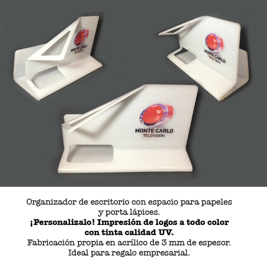 Organizador Denim de acrílico. Logo personalizado, regalo empresarial.