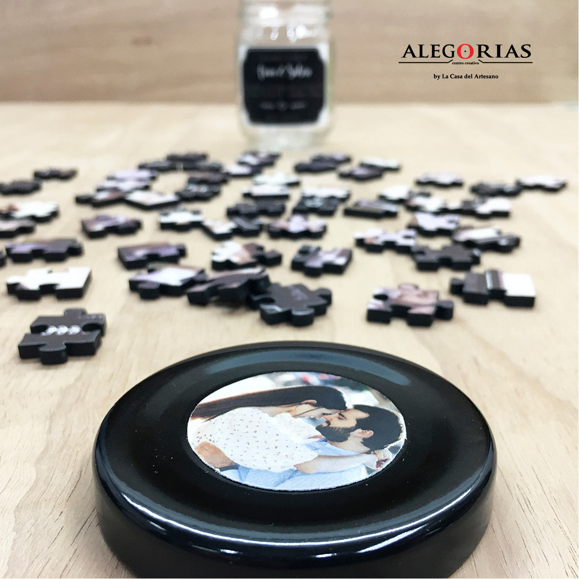 Tarjeta de Invitación - Puzzle en frasco