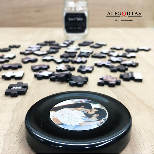 Tarjeta de Invitación - Puzzle en frasco