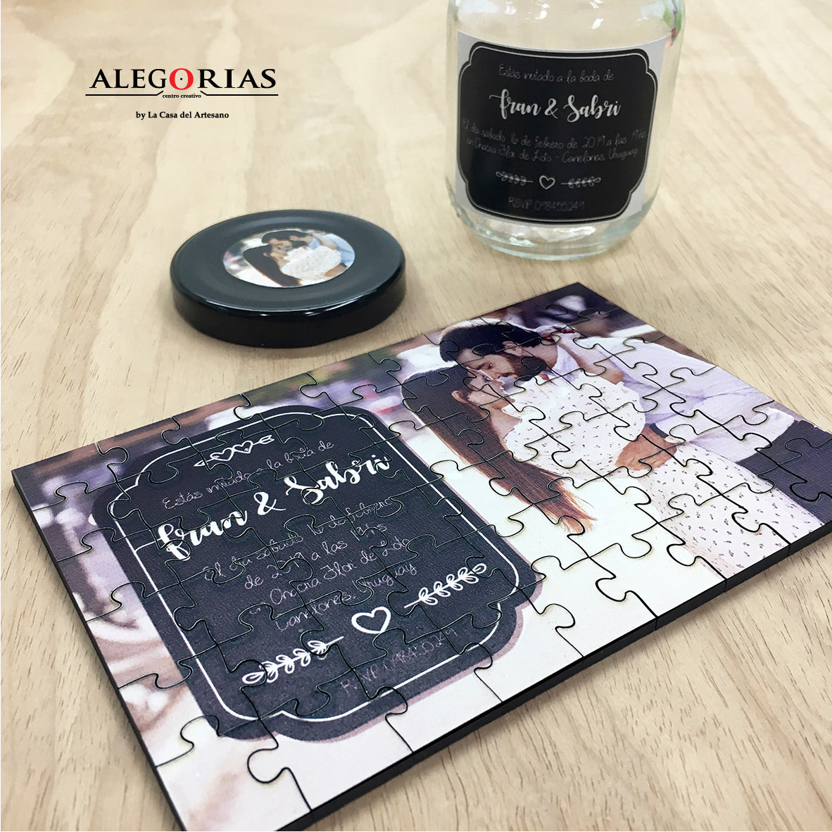Tarjeta de Invitación - Puzzle en frasco