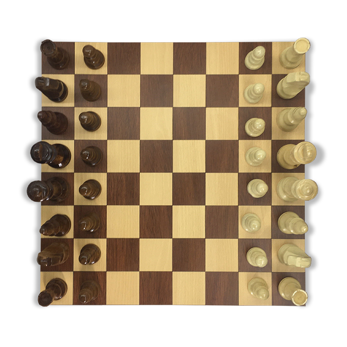 Tablero ajedrez en 3D, Vista frontal de un tablero con sus …