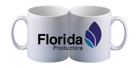 Taza de color blanca. Logo personalizado, regalo corporativo.