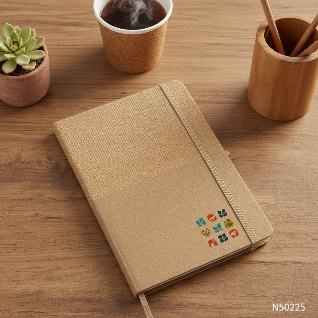 Cuaderno kraft y fibra natural