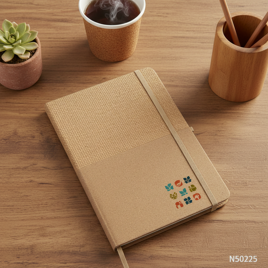 Cuaderno kraft y fibra natural