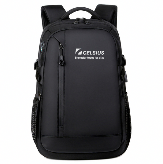 Mochila en tela impermeable. Para regalos empresariales se puede personalizar con un logo