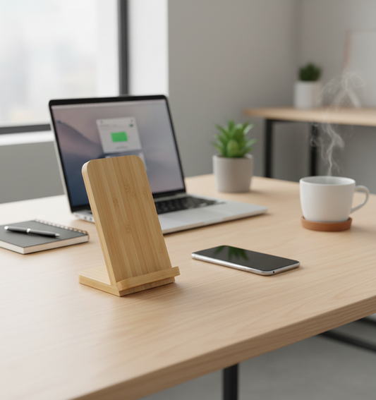 Portacelular Cargador inalámbrico- Bambú