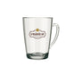 Taza de vidrio. Para regalos empresariales se puede personalizar con un logo.