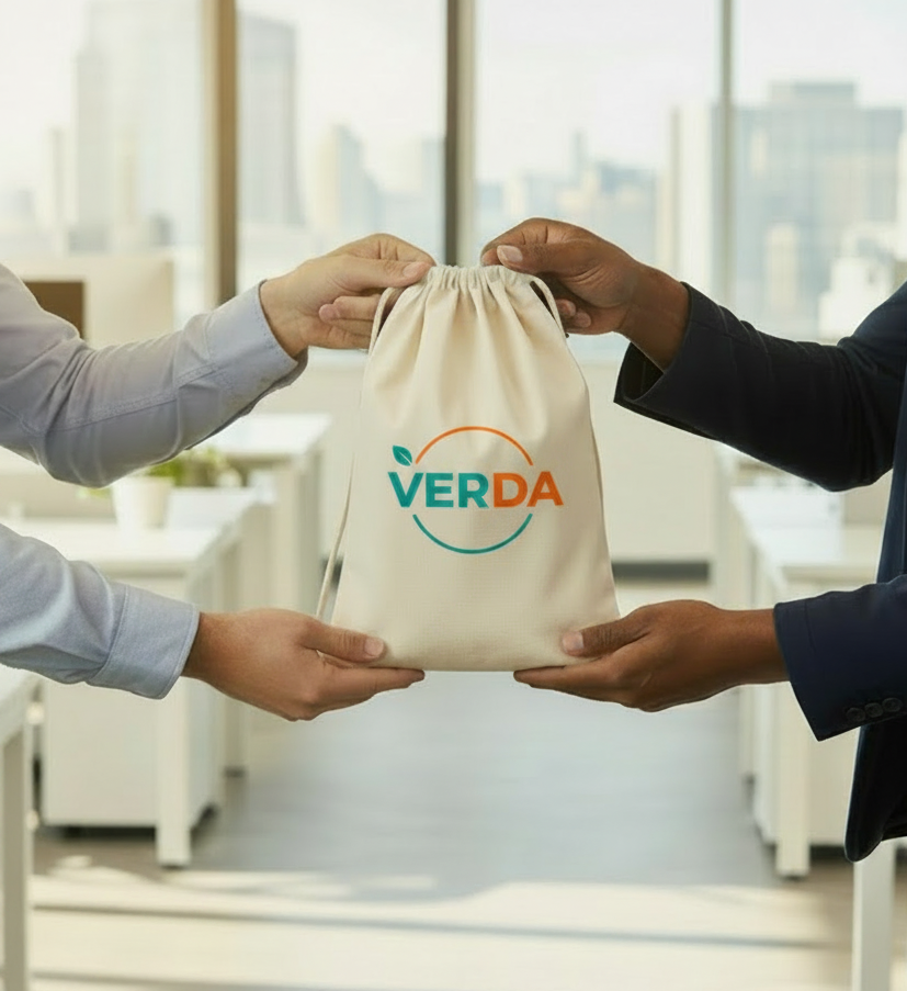Bolsa del kit cercanía. Logo personalizado, regalo empresarial.
