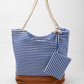 Bolso Salerno con rayas azules. Logo personalizado, regalo empresarial.