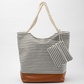 Bolso Salerno con rayas grises. Logo personalizado regalo empresarial.