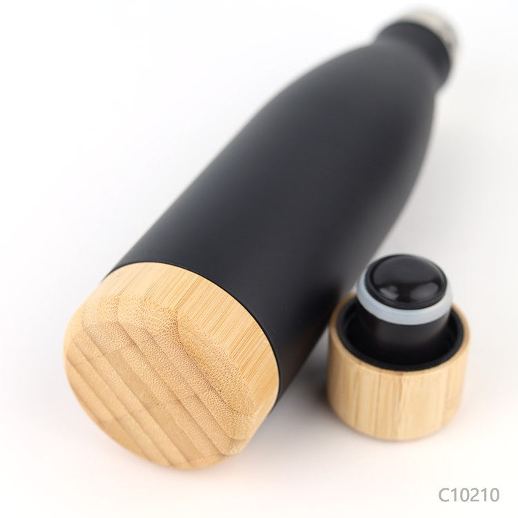 Botella Adagio, base de bambú. Logo personalizado, regalo empresarial.