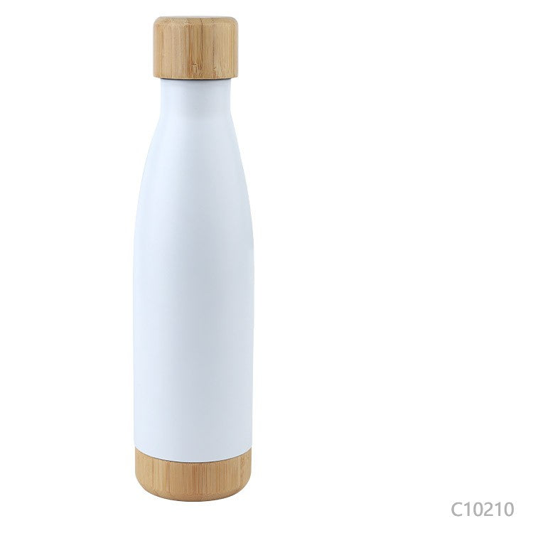 Botella Adagio térmica de acero color blanco. Logo personalizado, regalo empresarial.