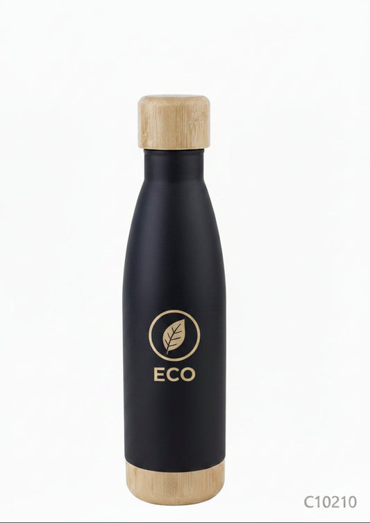 Botella Adagio de color negro con logo grabado. Regalo empresarial.