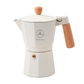 Cafetera Italiana color crema. Logo personalizado, regalo empresarial.