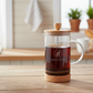 Cafetera-tetera de vidrio transparente. Logo personalizado, regalo empresarial.