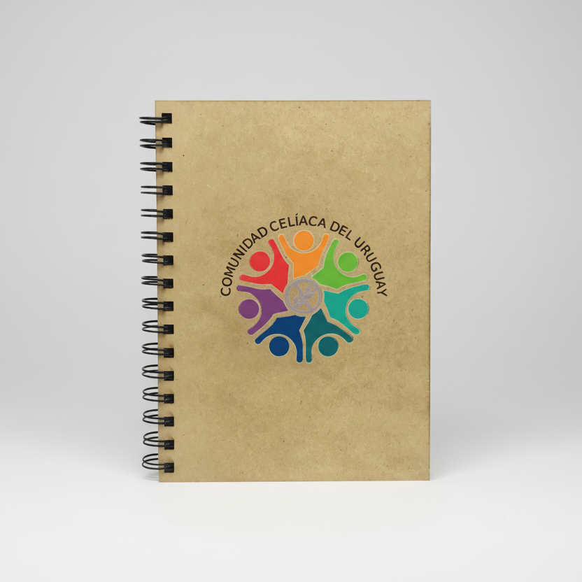 Cuaderno Gante en cartón. Logo personalizado, impresión UV. Regalo empresarial.