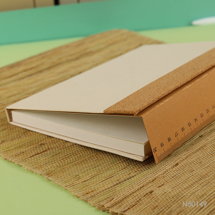 Cuaderno Ibiza reciclado con regla. Logo personalizado, regalo empresarial.